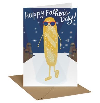 Recycled Paper Greetings Father's Day Card Baguette in Sunglasses