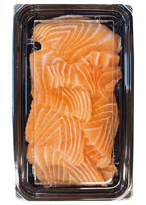 生アトランティックサーモン(養殖)刺身用切落し　１パック(70ｇ～110ｇの間でお届け)