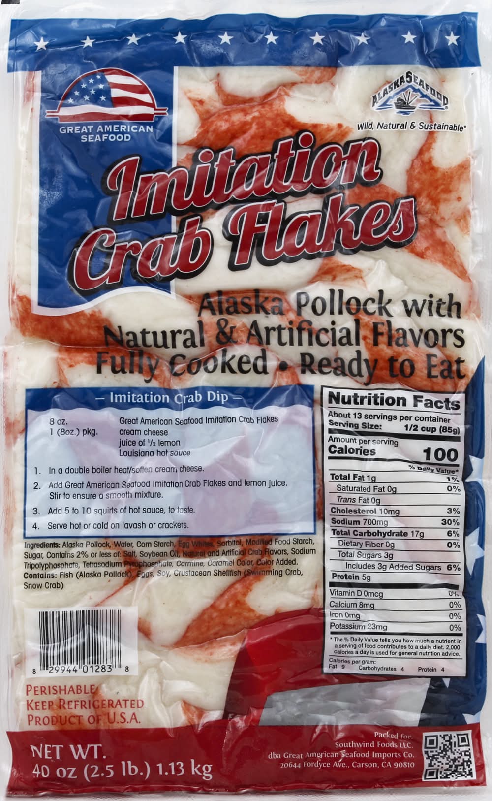 Great American Seafood Imports Co. Imitation Crab Flakes (40 oz)