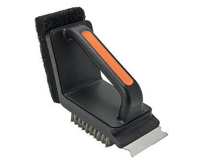 Mr. Bar-B-Q Dual-End Short Handle Grill Brush (black)