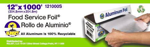 Sunset - 12X1000 Standard Aluminum Foil Roll (Case of 1)