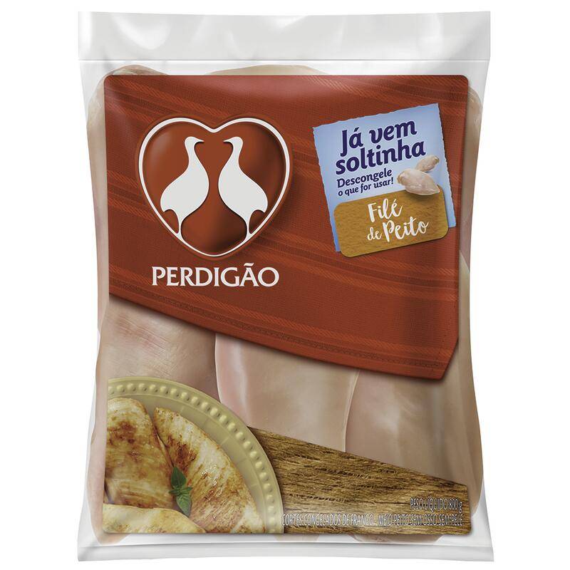 Perdigão filé de peito de frango congelado sem pele sem osso (800  g)