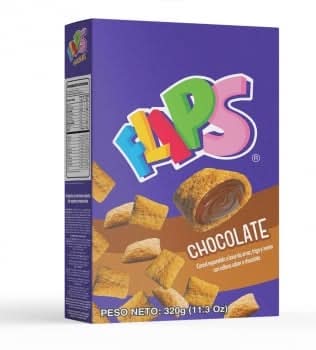 Cereales rellenos de chocolate Flips 320 g.