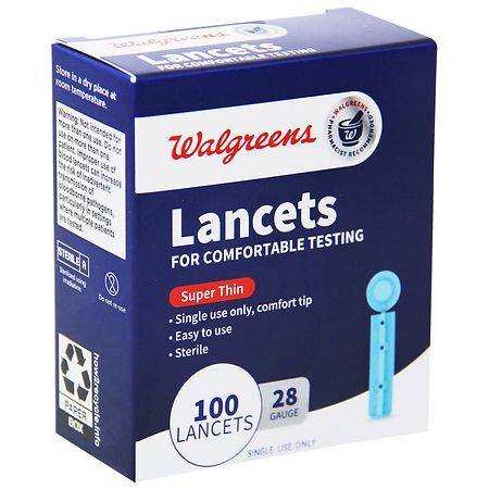 Walgreens Super Thin Lancets, 28 G (100 ct)