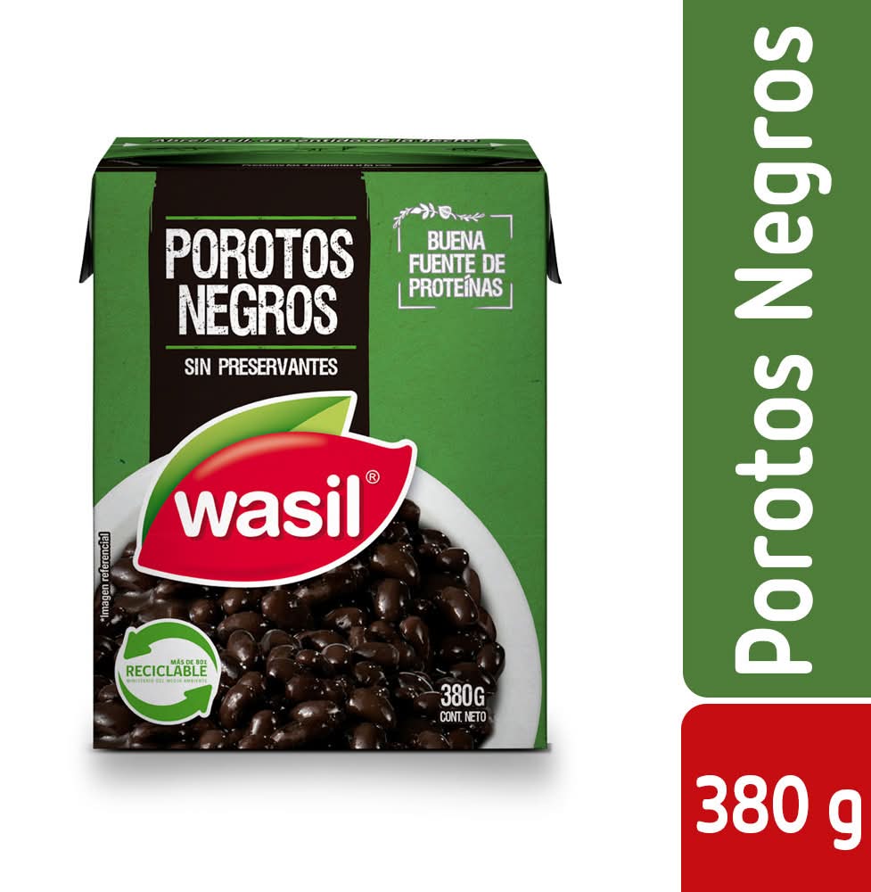 Wasil · Porotos negros sin preservantes (380 g)