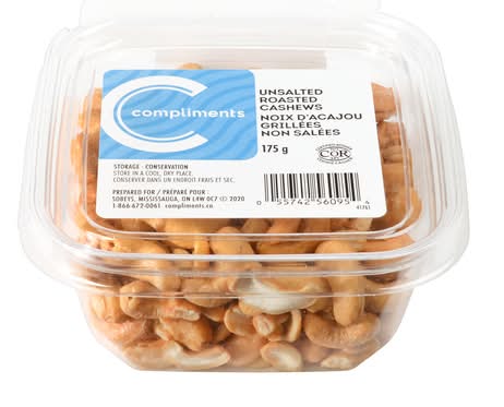 Compliments Unsalted Roasted Cashews (175 g)