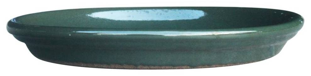allen + roth 8.85-in Midnight Green Glazed ceramic Plant Saucer | GO2025-108
