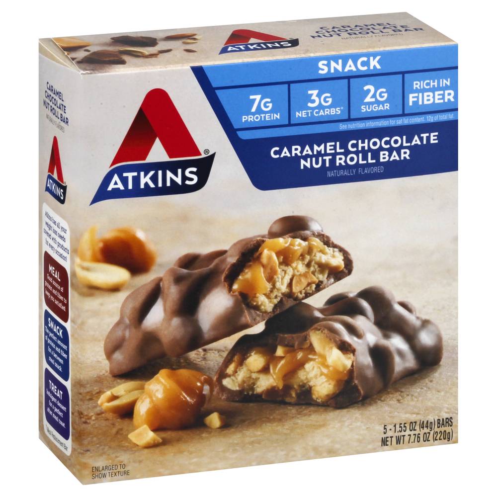 Atkins Caramel Chocolate Nut Roll Snack Bars (7.76 oz)