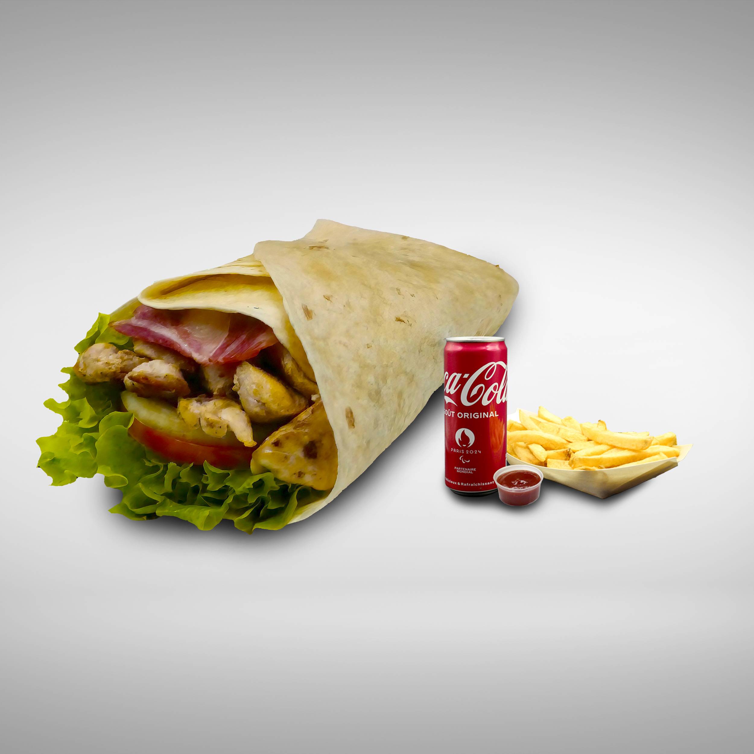 Menu wrap escalope de poulet