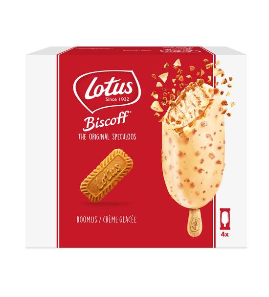 Lotus - Bâtonnets glacés chocolat blanc et original speculoos (4pièces)