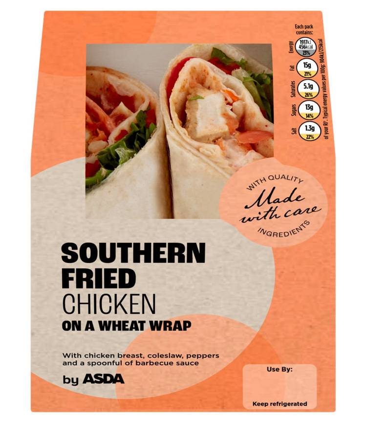 Asda Southern Fried Chicken on a Wheat Wrap