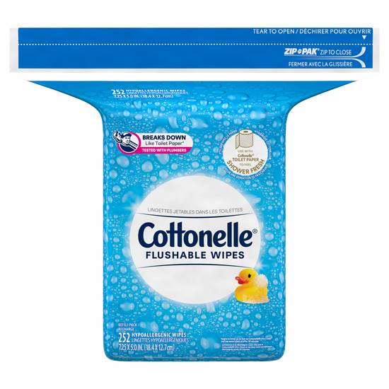 Cottonelle Hypoallergenic Flushable Wipes Ripples (252 ct)