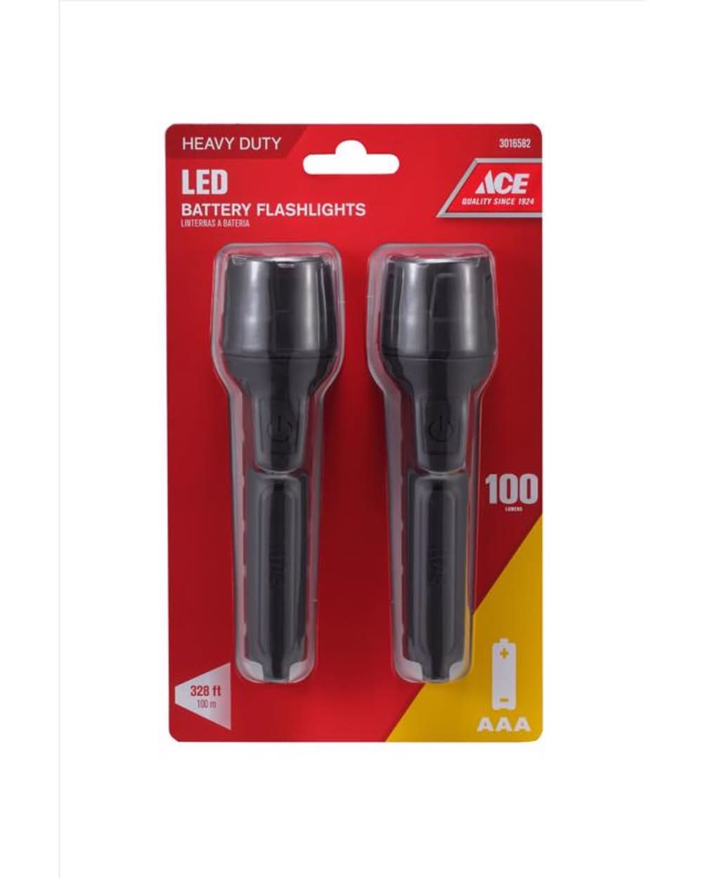Ace 100 Lm Black Led Flashlight Aaa Battery