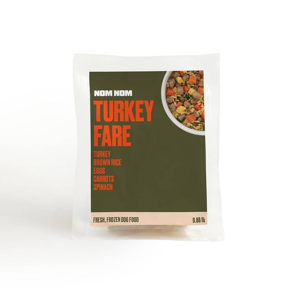 NOM NOM All Life Stage Frozen Dog Food - Turkey (Flavor: Turkey, Size: 0.88 Lb)