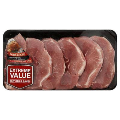 Pork Chops Sirloin Chop Boneless Value Pack - 3 Lb