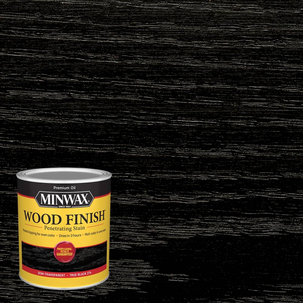 Minwax Wood Finish Oil-based True Black Semi-transparent Interior Stain (1-quart) | 700514444