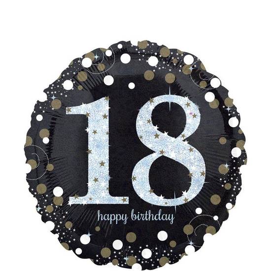 Uninflated 18th Birthday Balloon 18in - Sparkling Celebration