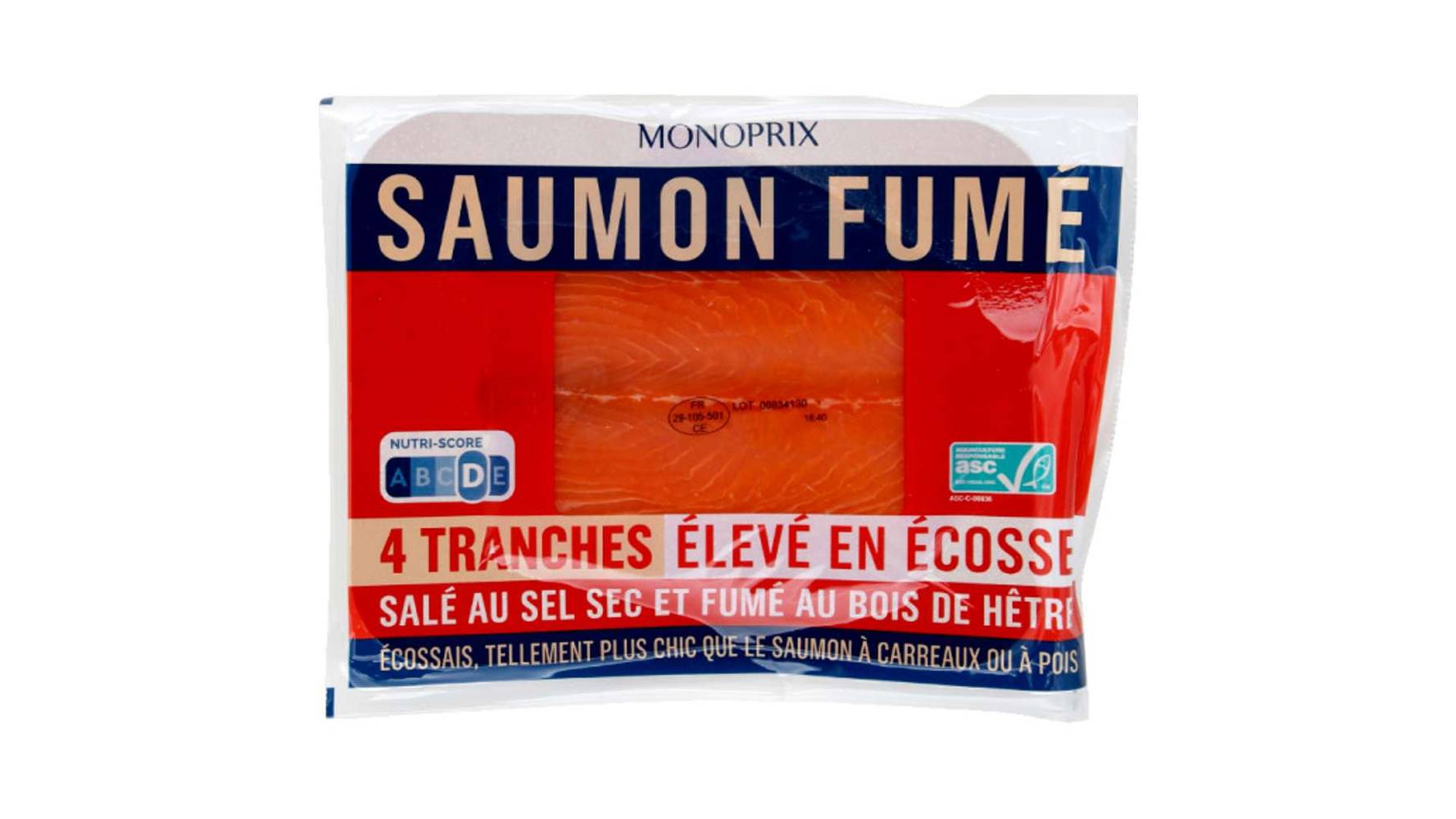 Monoprix - Saumon fumé en tranches élevé en d'ecosse