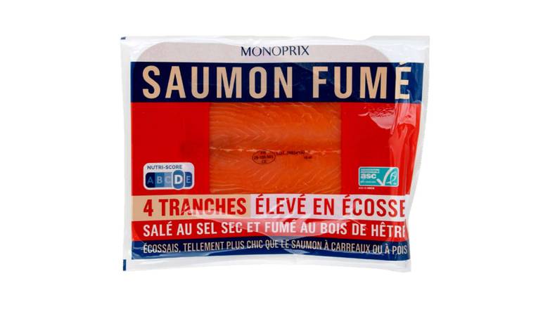 Monoprix Saumon fumé d'Ecosse Le paquet de 4 tranches - 140 g