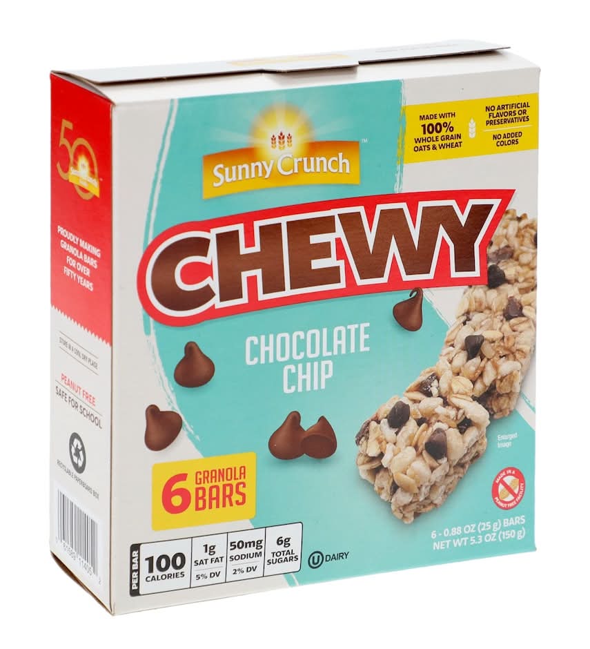 Sunny Crunch Chewy Granola Bars, Chocolate Chip (6 x 0.88 oz)