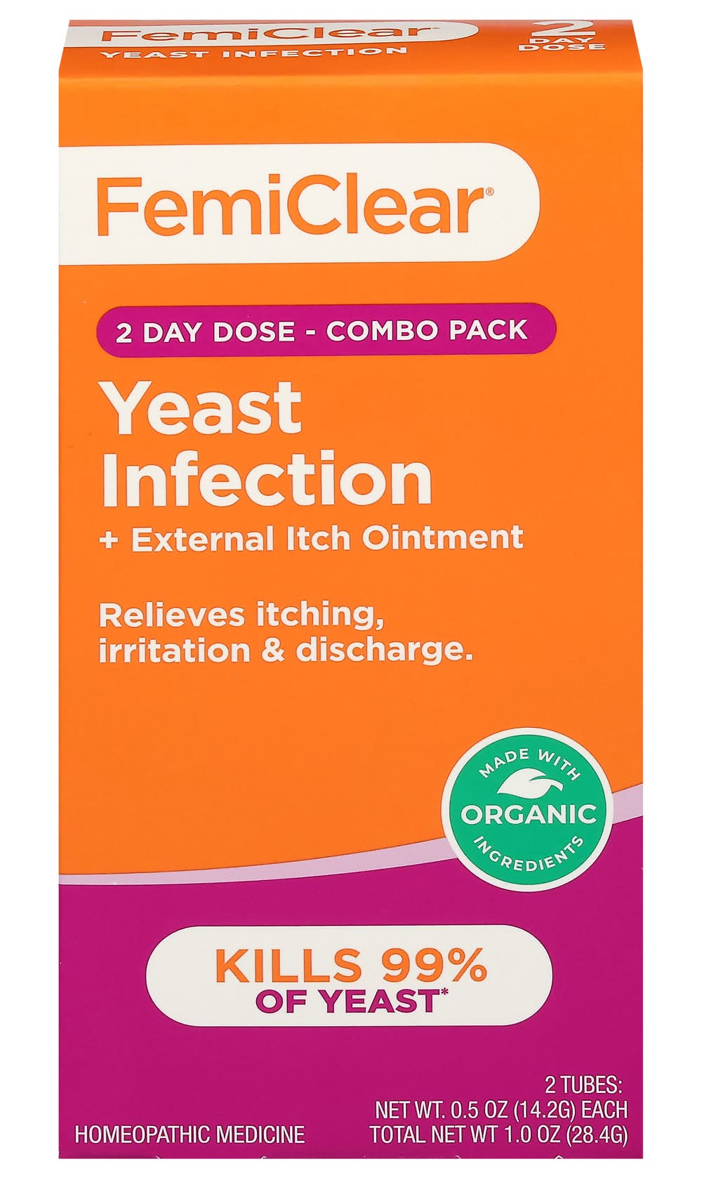 FemiClear Yeast Infection & External Itch Ointment (0.5 oz, 2 ct)