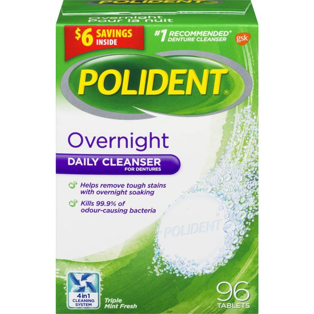 Polident Overnight Denture Cleanser (340 g)