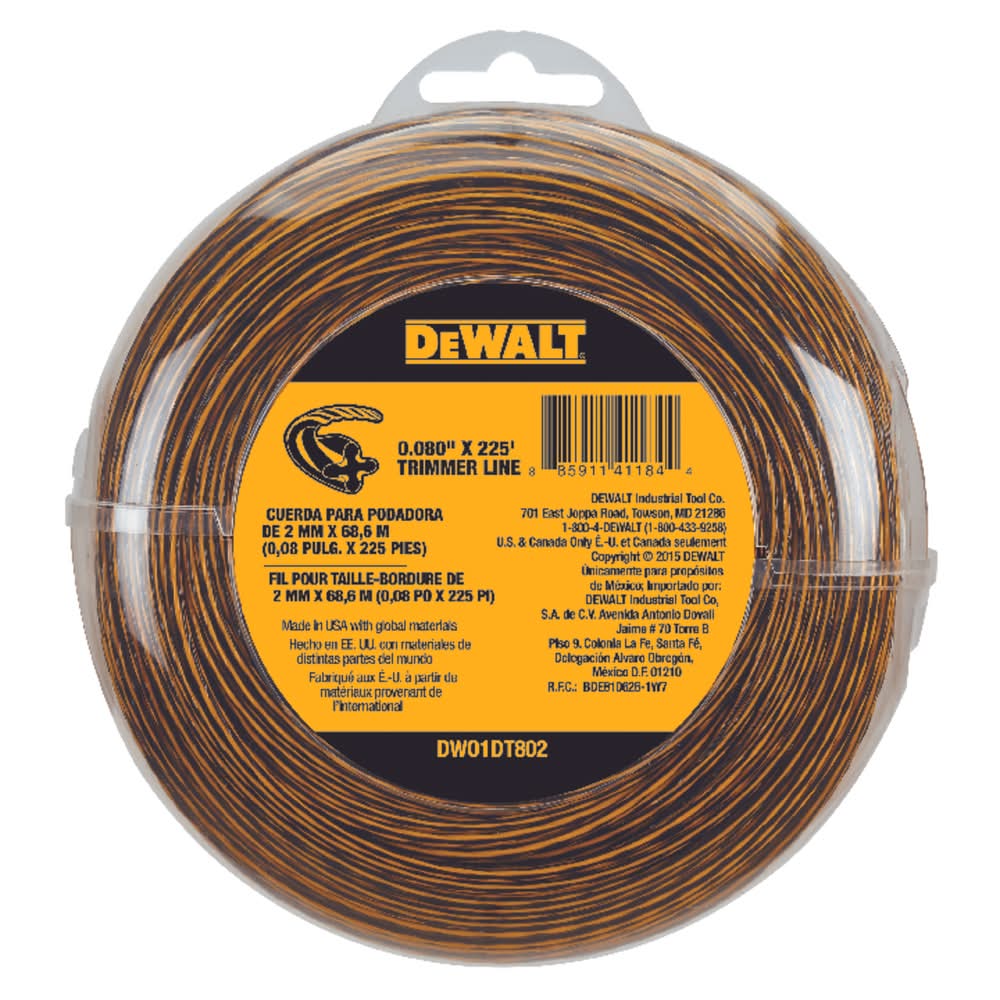 Dewalt .080 In. D X 225 Ft. L Trimmer Line