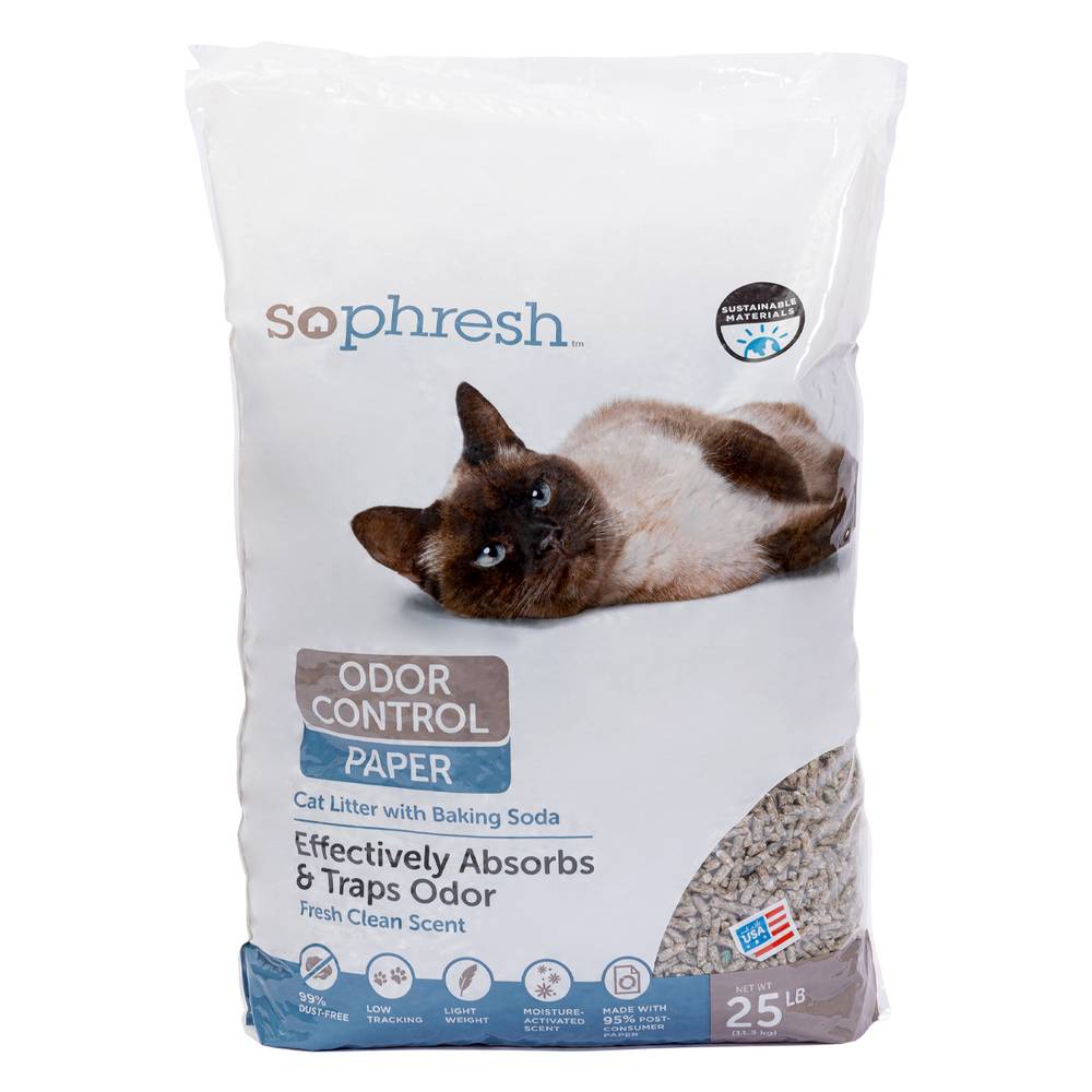 Sophresh · Pellet de papel no aglutinante con bicarbonato y aroma fresco para gato (11,3 kg)