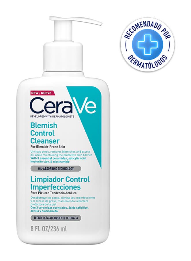 CeraVe · Limpiador facial control de imperfecciones con ácido salicílico (236 ml)