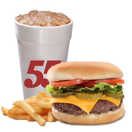Order Americana Burger Meal food online from Hwy 55 Burgers, Shakes & Fries store, New Bern on bringmethat.com