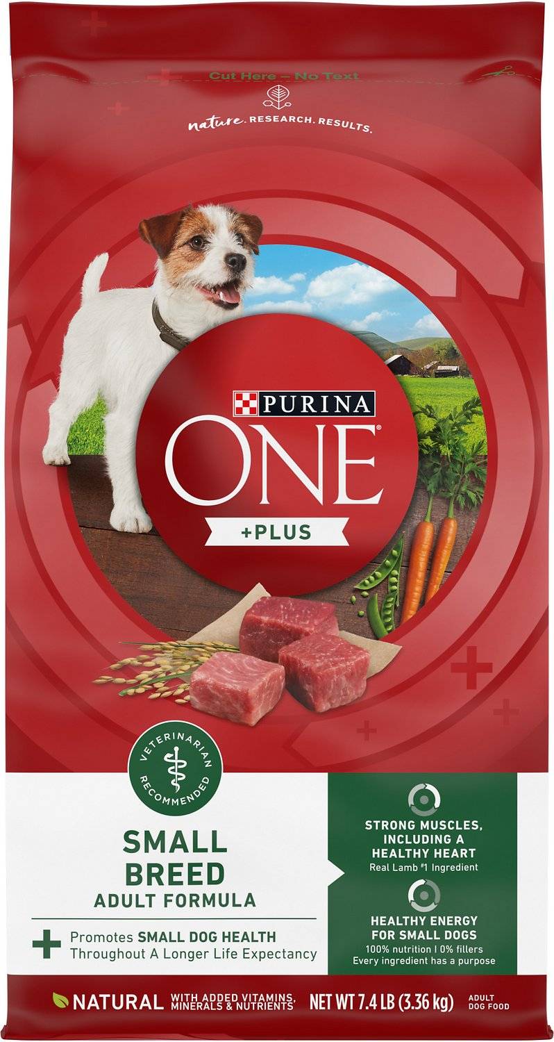 Nestle Purina Purina One +Plus Dry Dog Food Adult Formula Lamb 7.4lb Bag - Real Lamb, Small Breed, Adult Dog Food | 001780017978