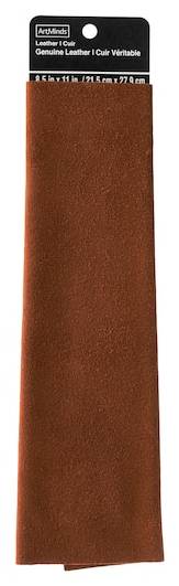 ArtMinds Suede Leather Trim, 8.5x11 in, Medium Brown