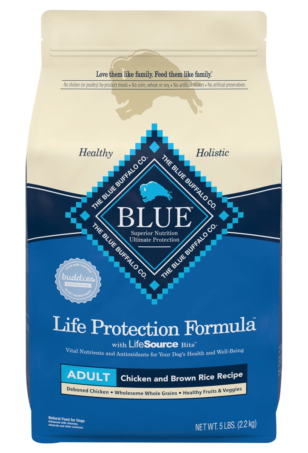Blue Buffalo Life Protection Formula Dry Dog Food, Chicken & Brown Rice, Adult (5 lbs)
