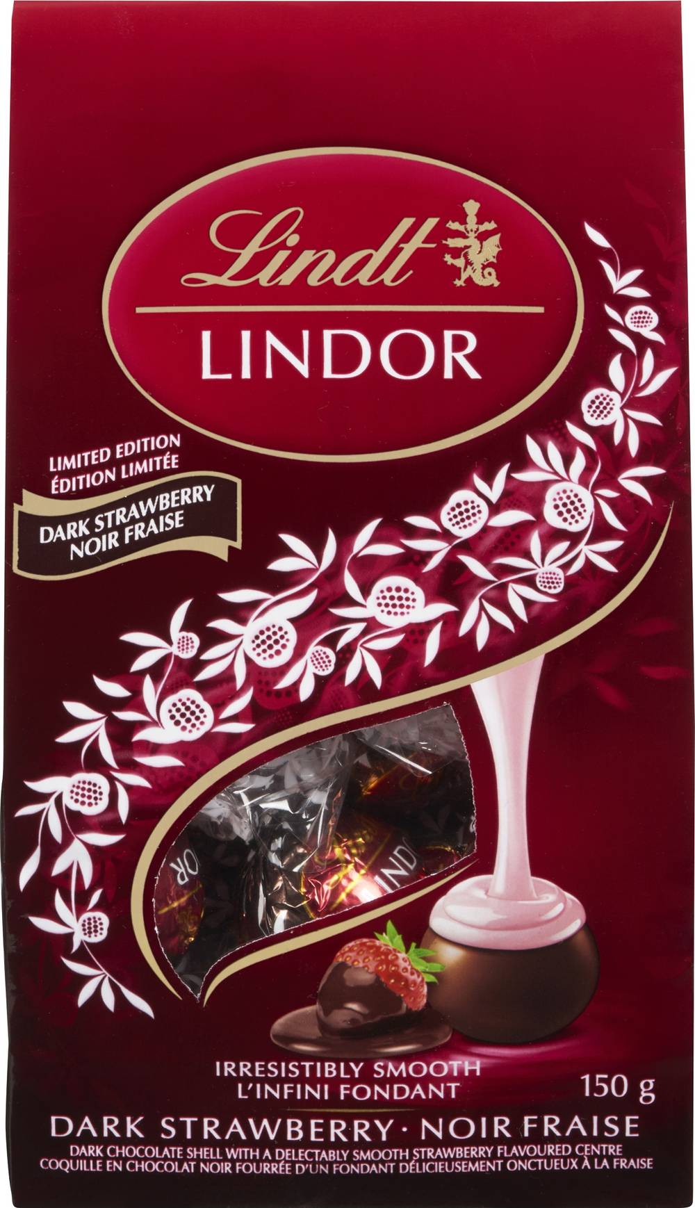 Lindt Lindor Dark Chocolates With Strawberry (150 g)