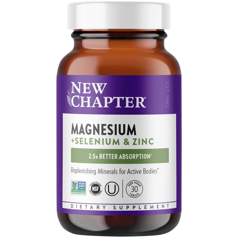 New Chapter Magnesium + Selenium + Zinc - Replenishing Minerals For Active Bodies (30 ct)