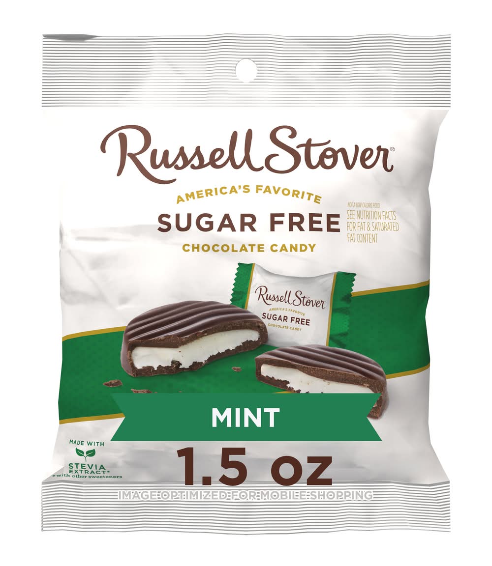 Russell Stover Sugar Free Dark Chocolate Candy, Mint (1.5 oz)