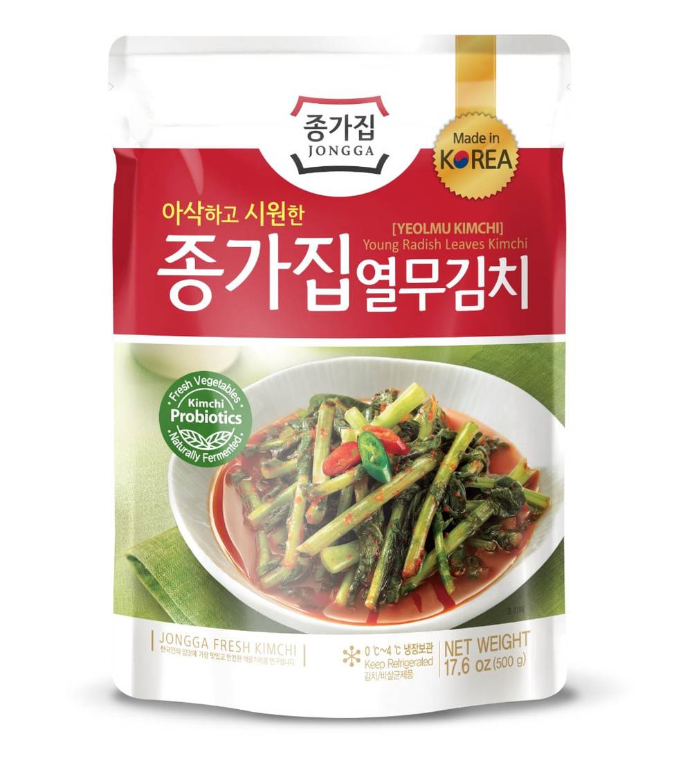 JONGGA Korean Real Fermented Kimchi Young Radish Leaf (500 g)