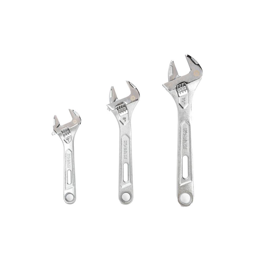 Kobalt 3-Piece Chrome Vanadium Steel Adjustable Wrench Set | 55748