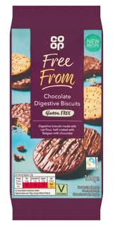 Co-op Free From Chocolate Digestive Biscuits 166g