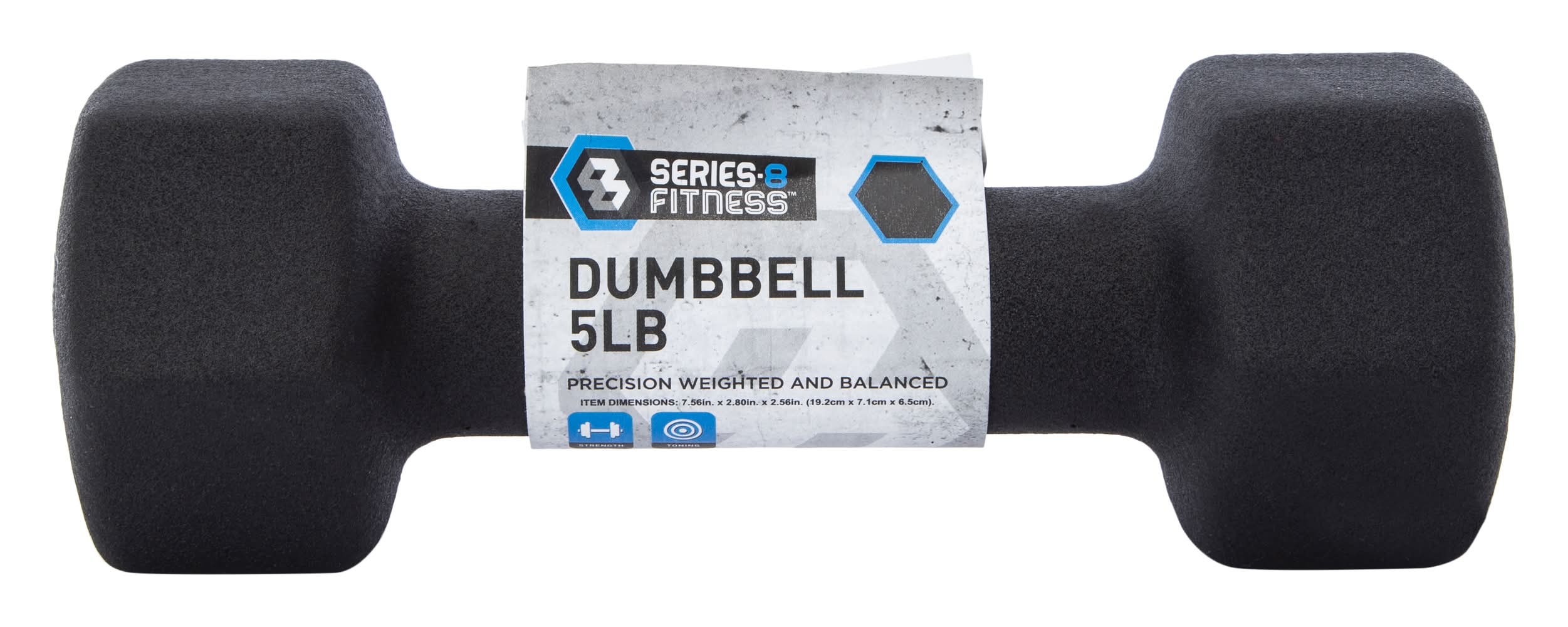 Series-8 Fitness 5Lb Dumbbell, Black