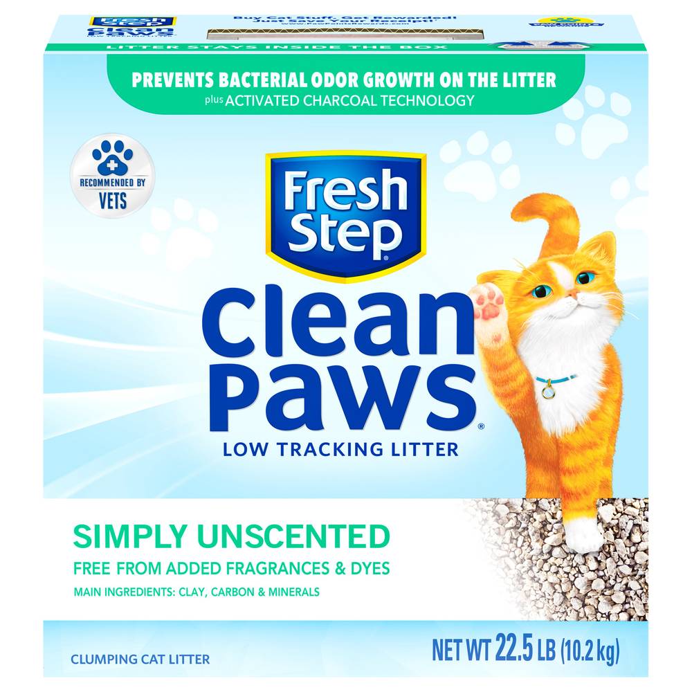 Fresh Step Clean Paws Unscented Clumping Cat Litter (22.5 lbs)