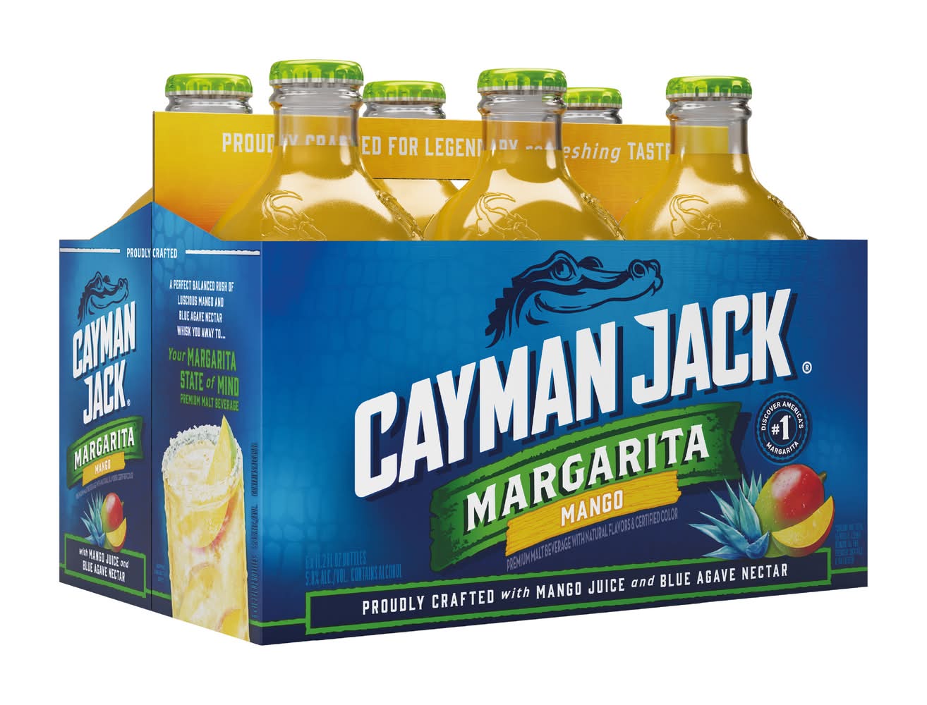 Cayman Jack Premium Malt Margarita, Mango (6 x 11.2 fl oz)
