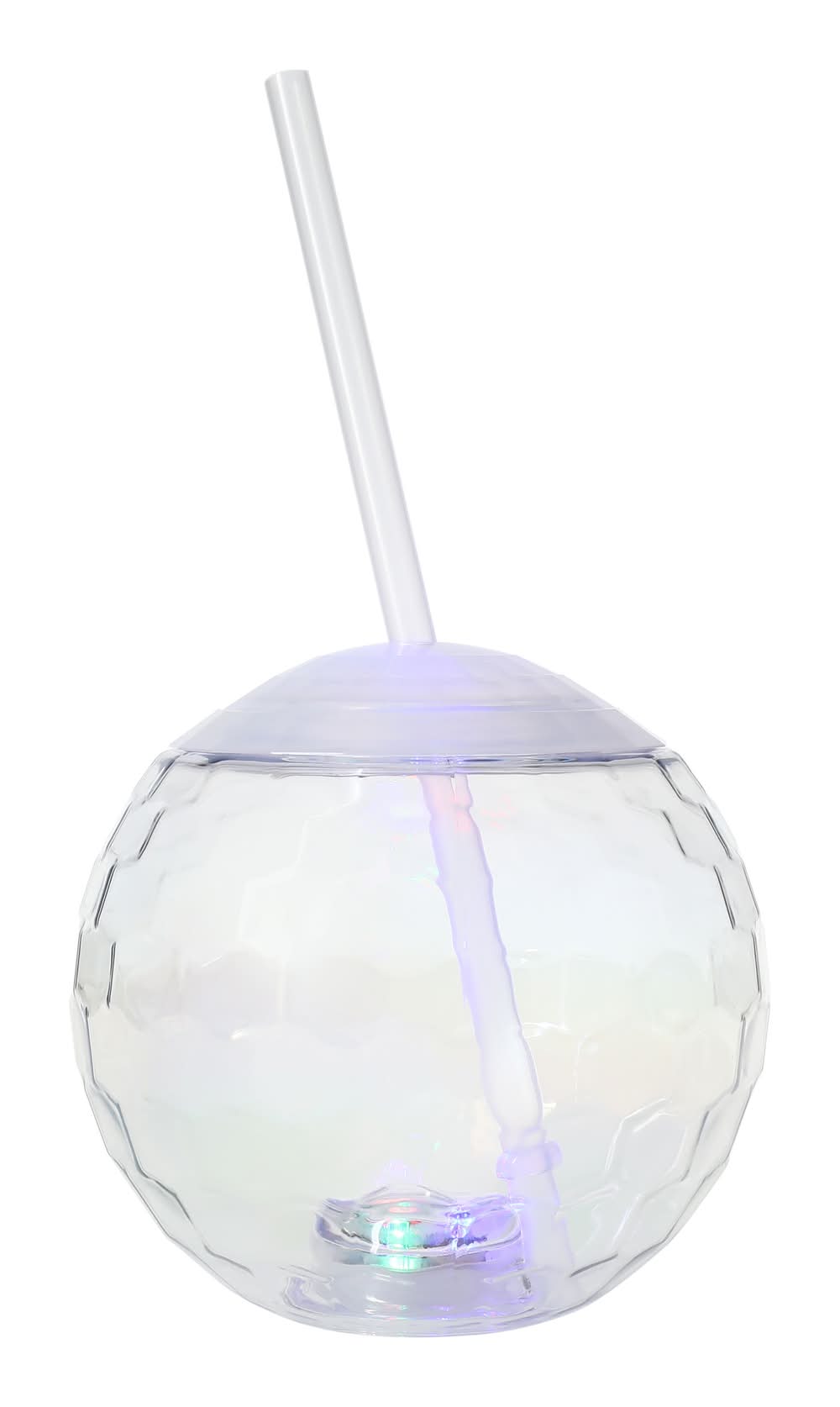 Light Up Disco Ball Sipper And Straw