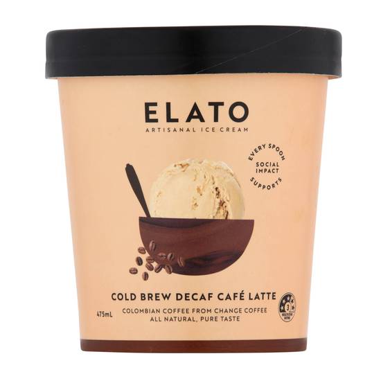 Elato Cold Brew Decaf Café Latte Ice Cream 475ml
