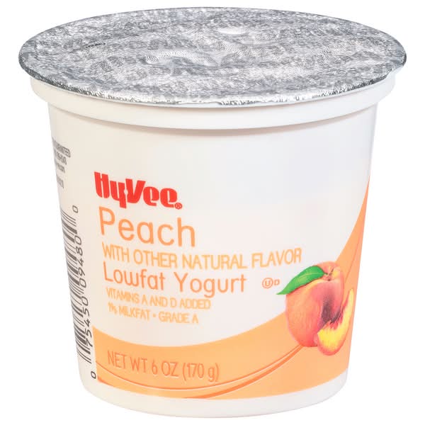 Hy-Vee Lowfat Yogurt, Peach (6 oz)