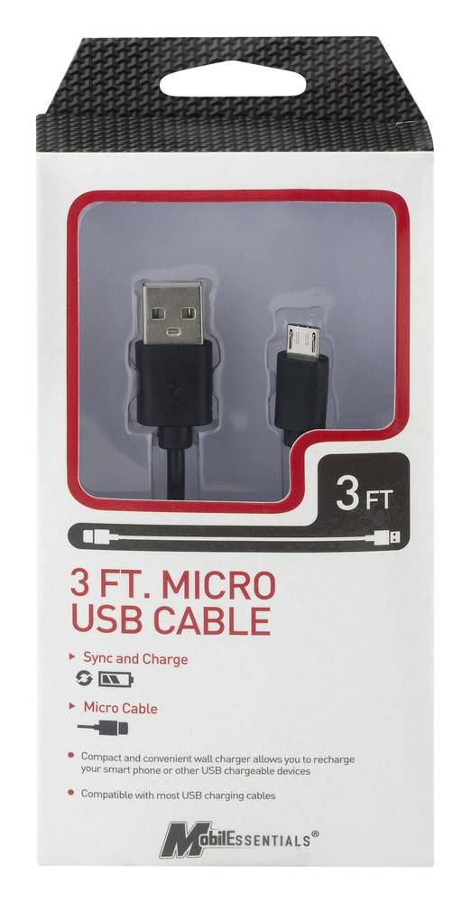 Mobilessentials 3 ft Micro Usb Cable
