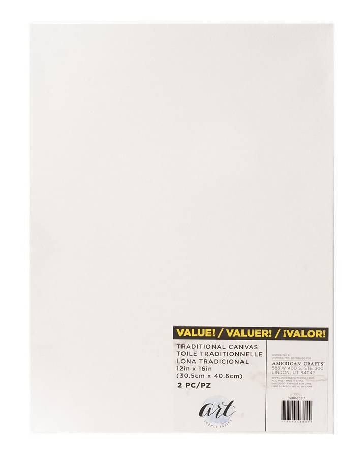 Darice Stretched Canvas, 12 X 16 Inches, White (2 ct)