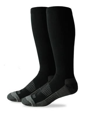Dickies Men's 2pk Comfort Compression Lightweight Crew Socks - Black 6-12: Tagless Knit Polyester Blend