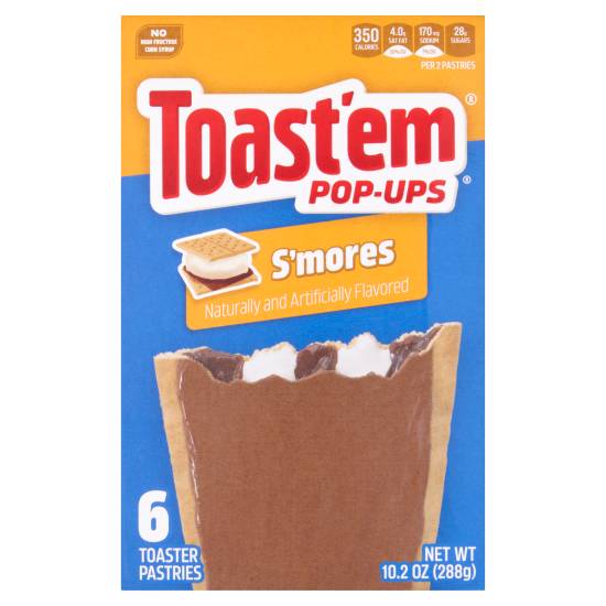 Toast'em Pop-Ups 6 S'mores Toaster Pastries 288g