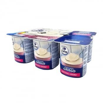 Yogur griego natural Carrefour Extra pack de 6 unidades de 125 g.